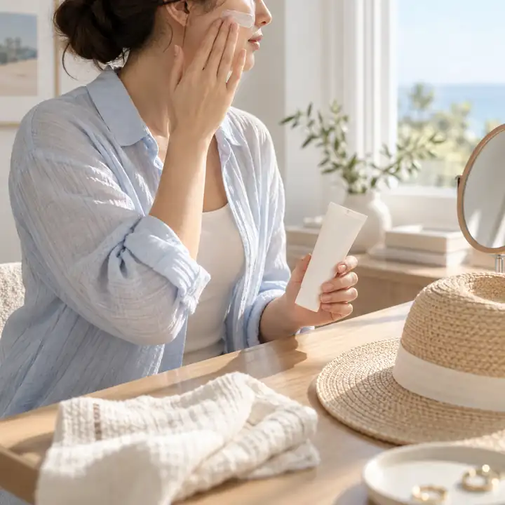استفاده از ضدآفتاب برای مراقبت روزانه و پیشگیری از پیری پوست